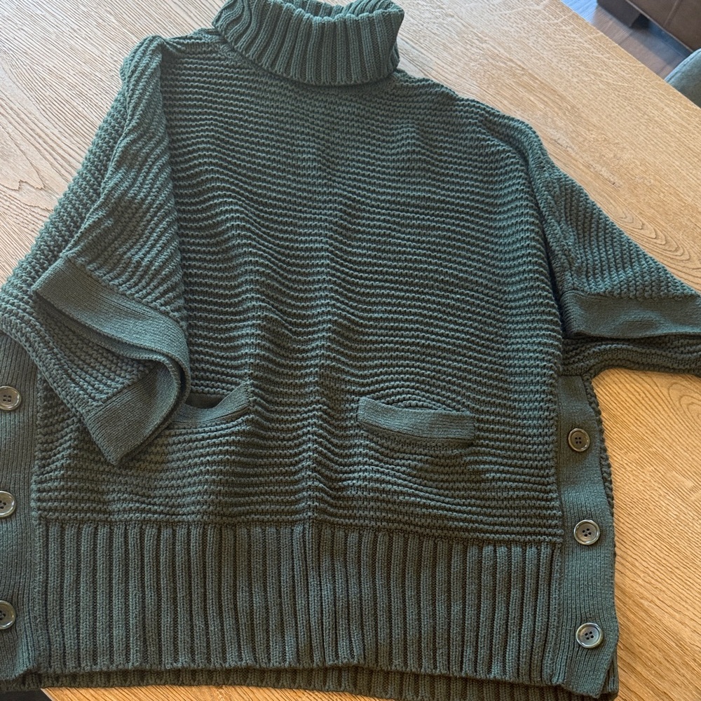 J. Crew Forest Green Cowl Neck Sweater